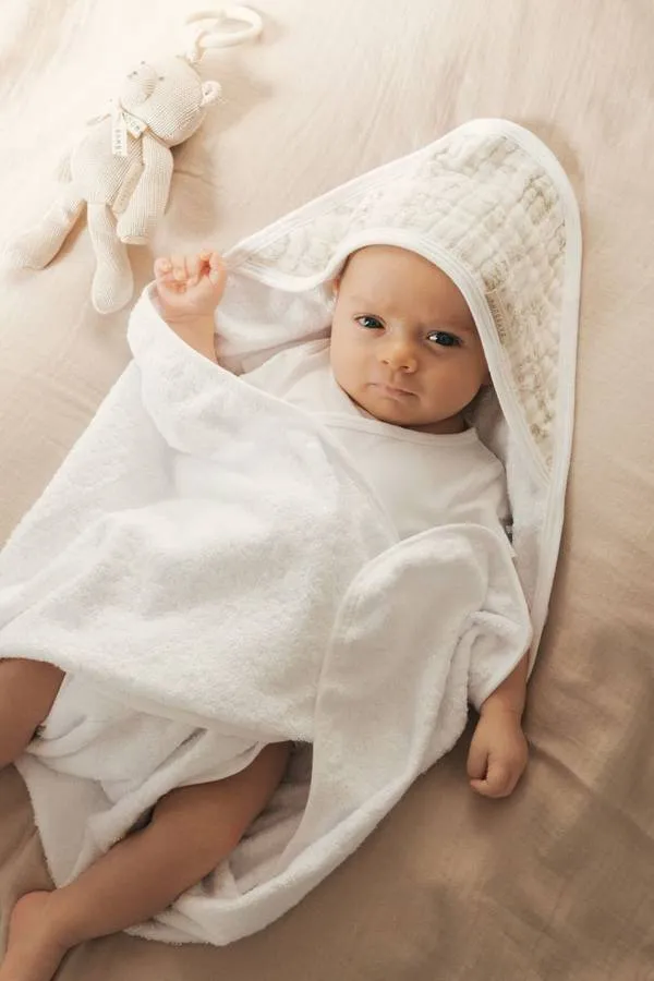 Toalla con capucha + guante - BOOMY'S WORLD OYSTER GREY 119 - Imagen 4