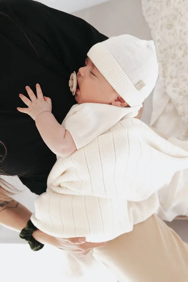 Funda de punto a rayas - Blanco 01 - Imagen 4