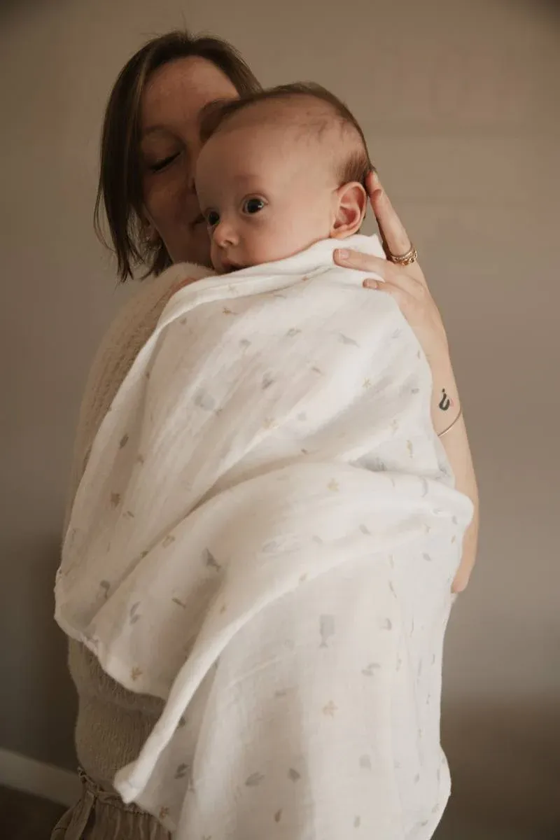 Swaddle M 3 pack 70x70cm - PRINT SEALIFE 326 - Imagen 5