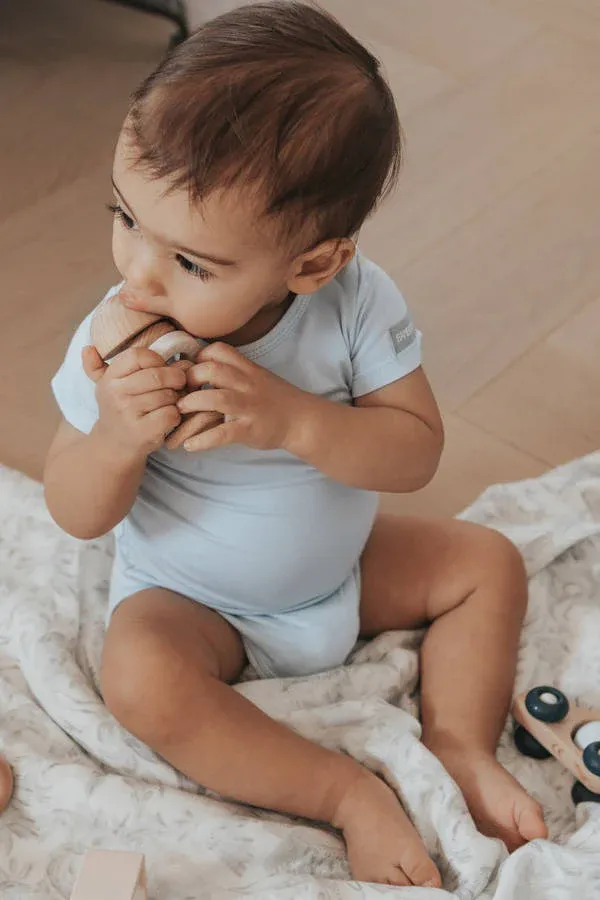 Body manga corta bebé - Azul claro 06 - Imagen 4